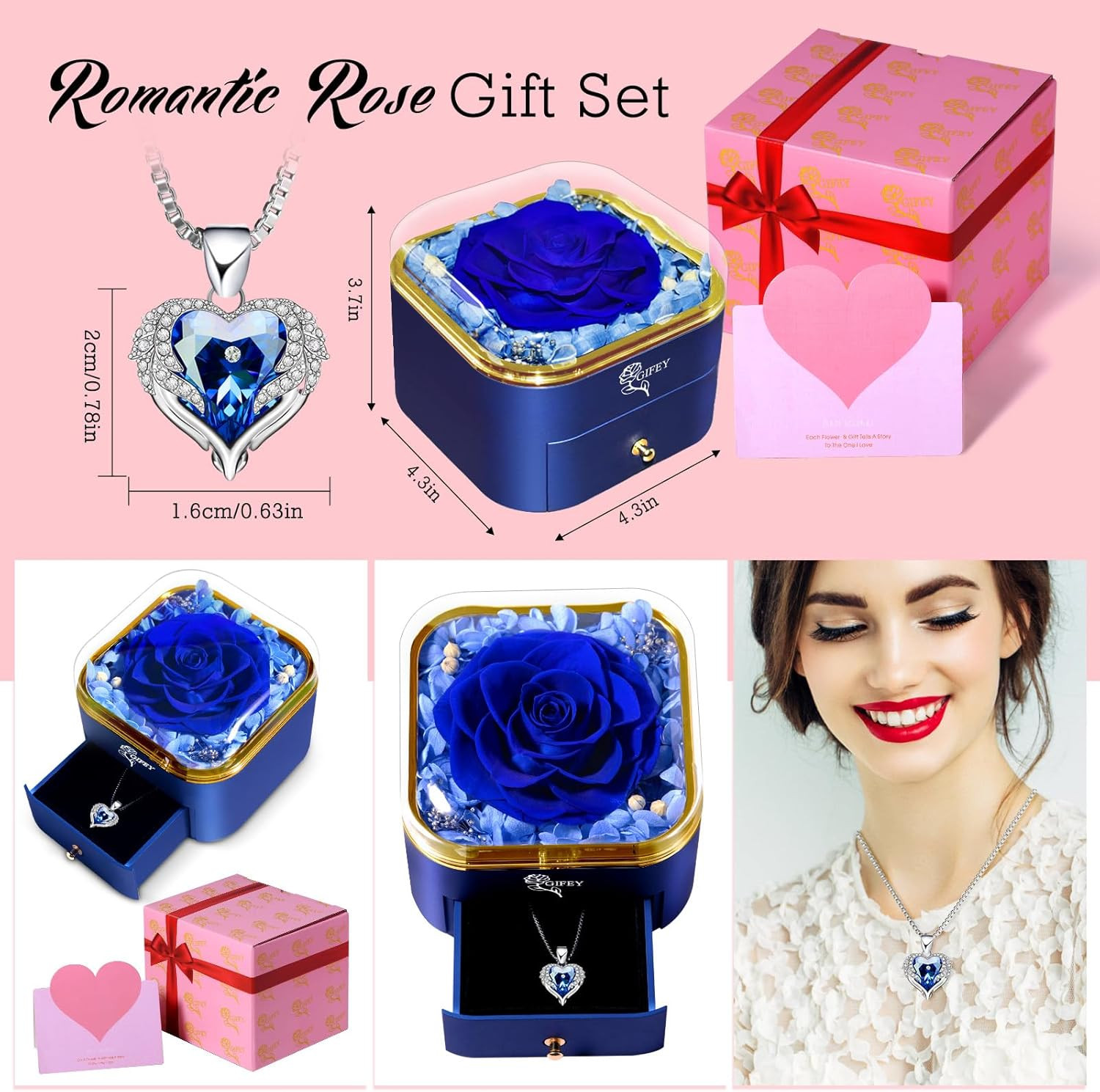 Rose Gifts for Mom, Preserved Eternal Flowers Rose Gifts for Women Wife Girlfrie