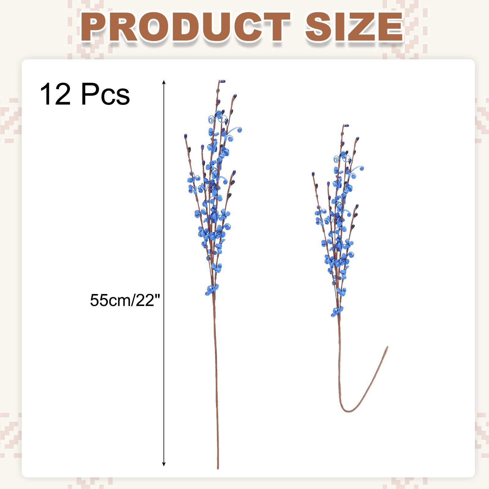 12Pcs Tall Jasmine Flower for DIY Floral Art Plant(Sapphire Blue)]