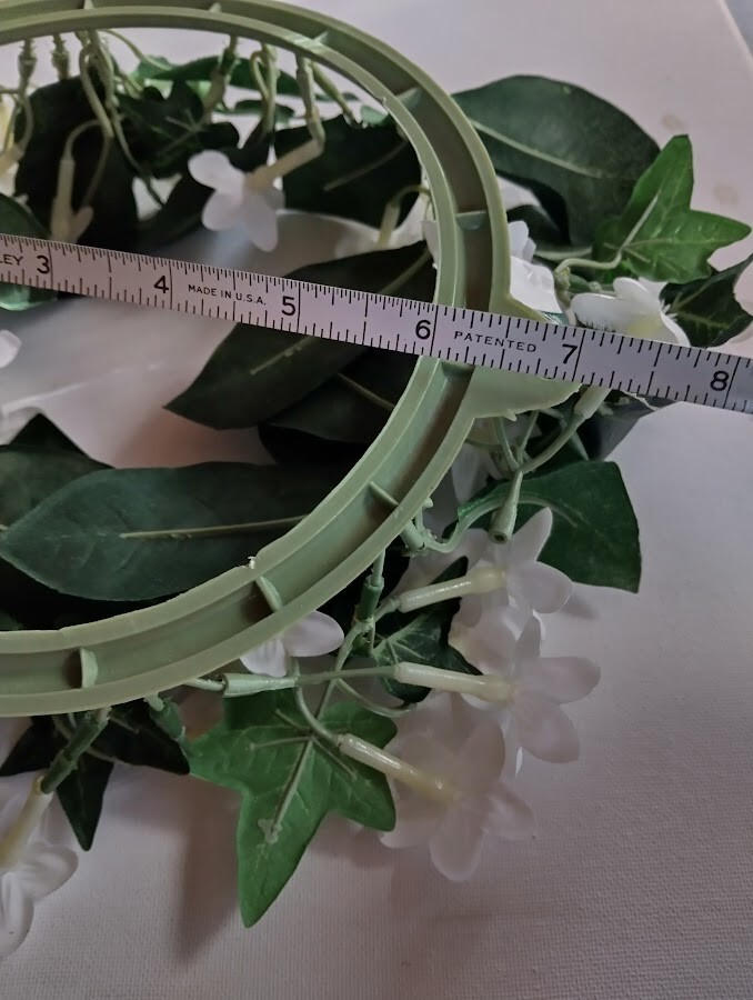 SIX inch stephanotis candle ring. For a 6″ pillar candle or cremation urn.