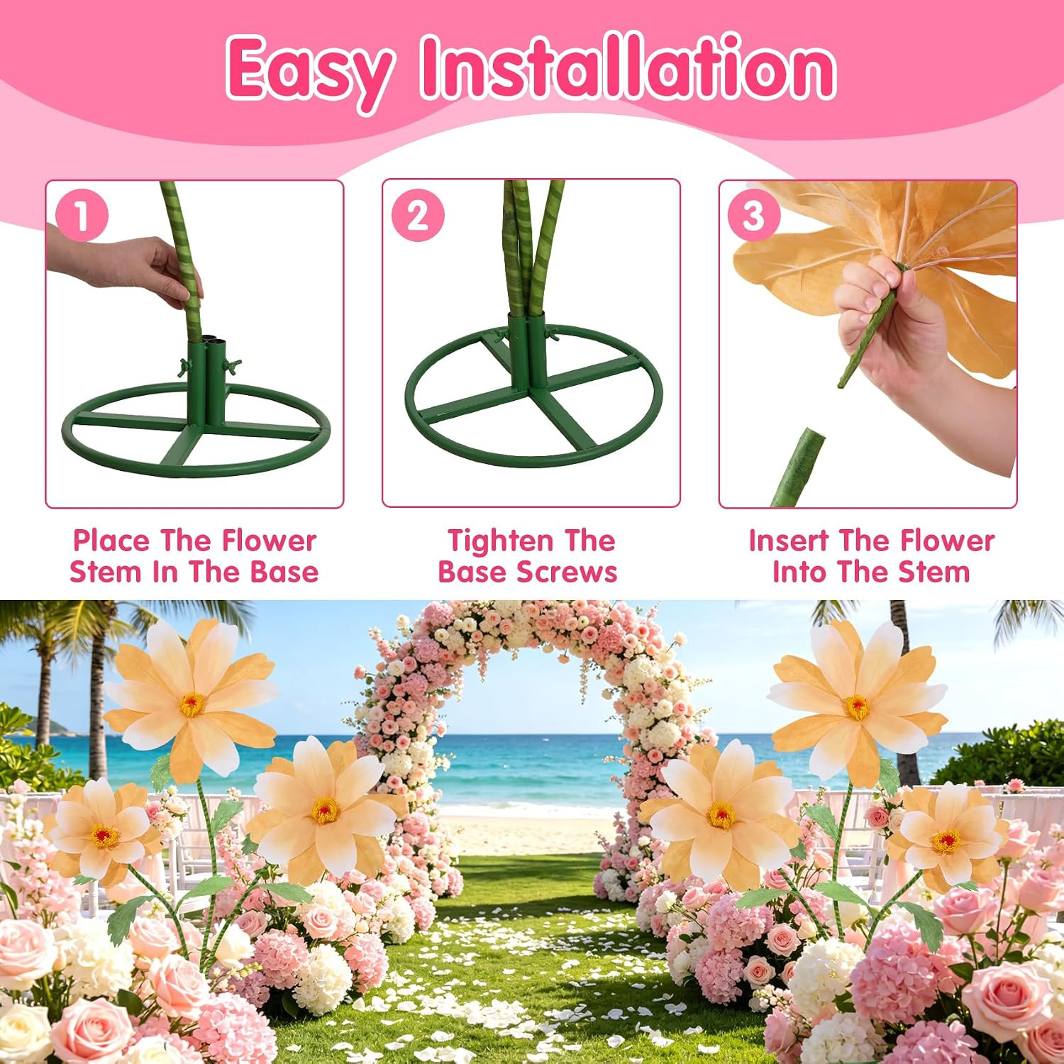 Giant Daisy Flowers for Decoration with Stand 5.9 Ft Big Flowers for Decorations