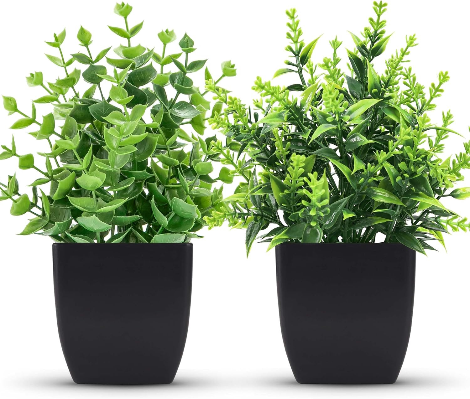 2 Pack Small Fake Plants Black Bathroom Accessories for Home Bedroom Bathroom Ki
