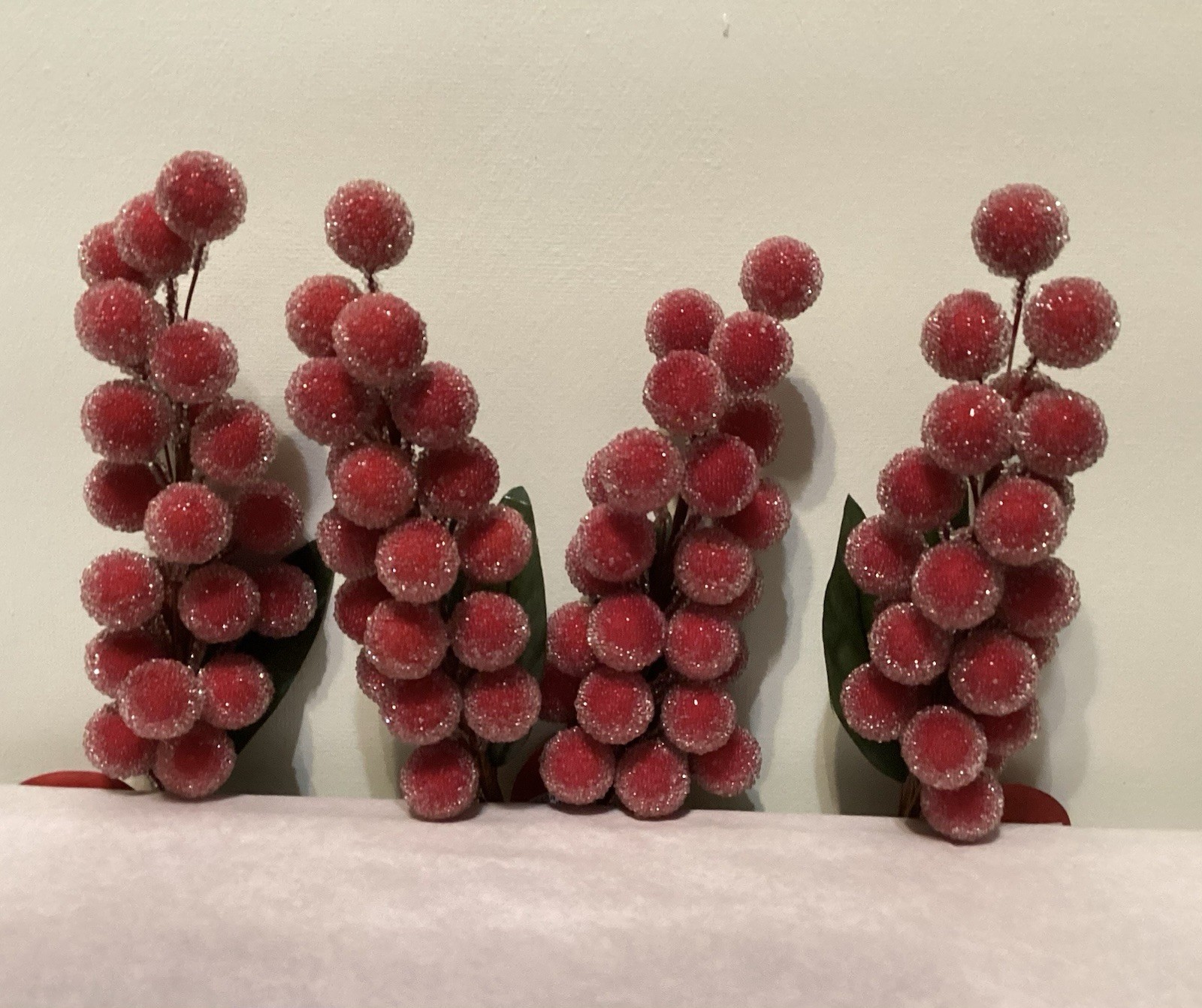 Four Ashland Sugared Holly Berry Picks