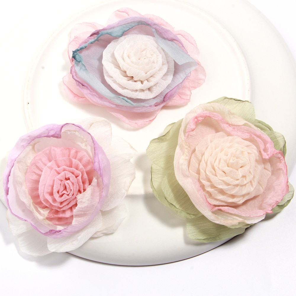 Retro Pink Fabric Rose Flower Button Embellishment Accessories Vintage Wholesale