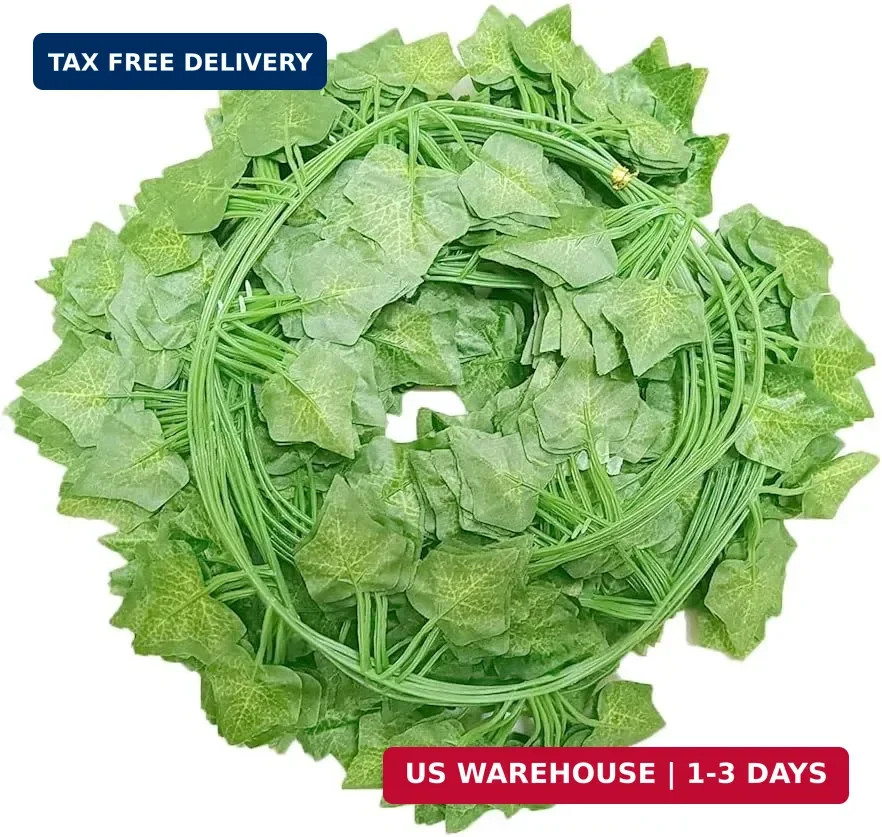 12 Pack 84Ft Artificial Ivy Garland, Fake Vines UV Resistant Greenery Leaves Fak