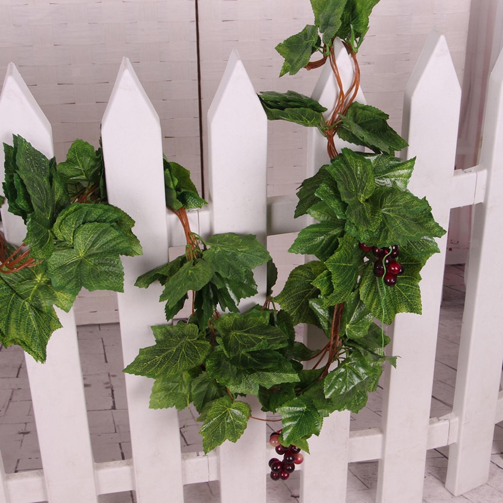 Artificial Silk Grape Vine Fruit Rattan with Plastic Grape