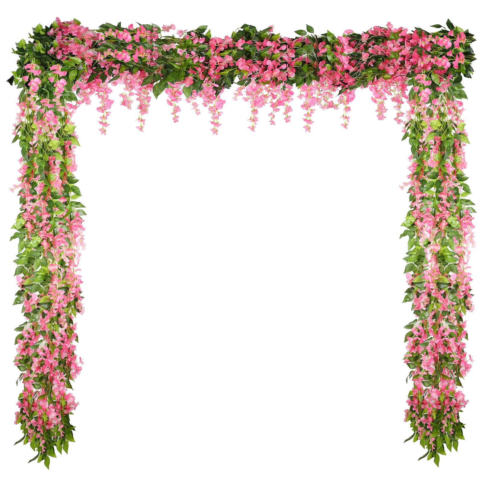 4 Pieces 26 ft in Total Pink Wisteria Garland Hanging Flowers Artificial Vine…