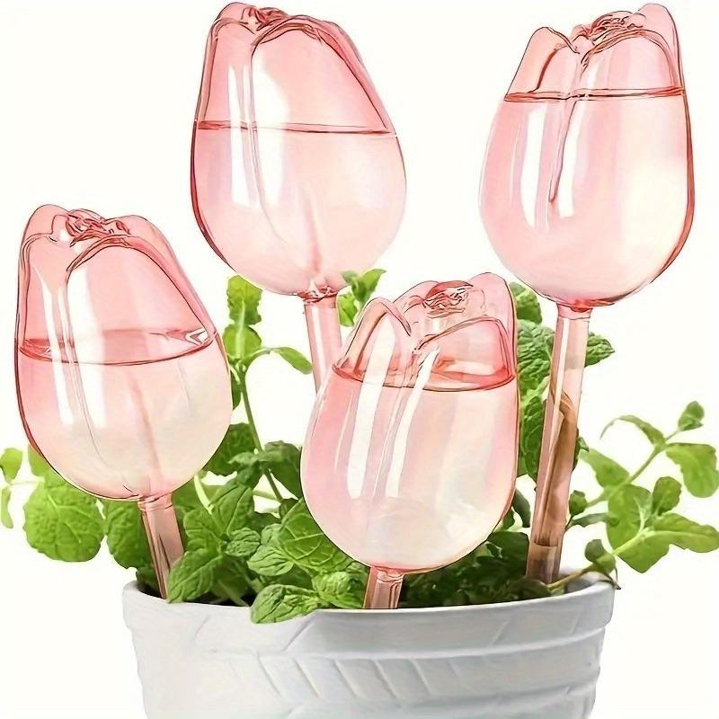 Pink Tulip Plant Watering Bulb Automatic Dripper Self Watering Indoor Outdoor