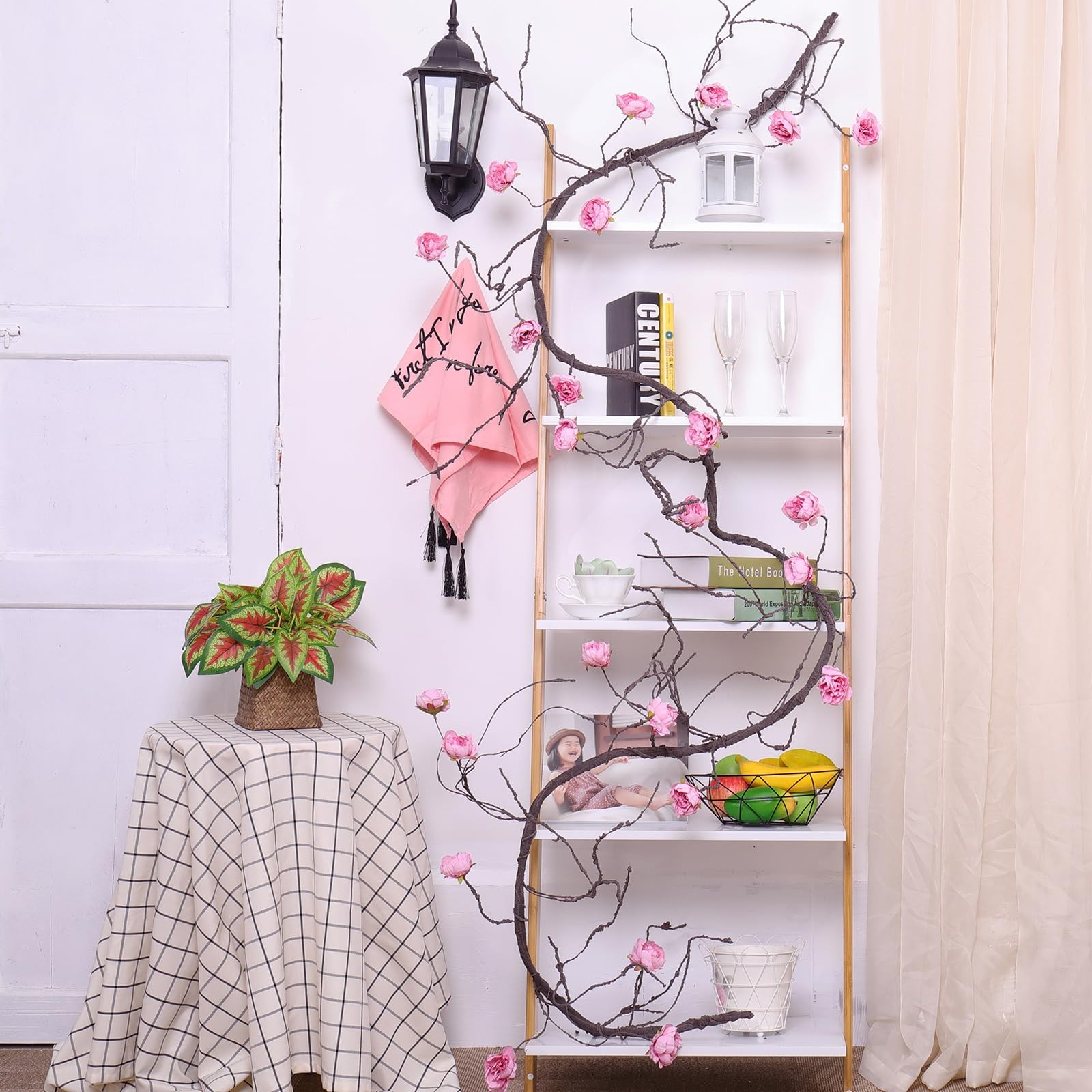 Artificial Tree Vine 118in Brown Peony Garland