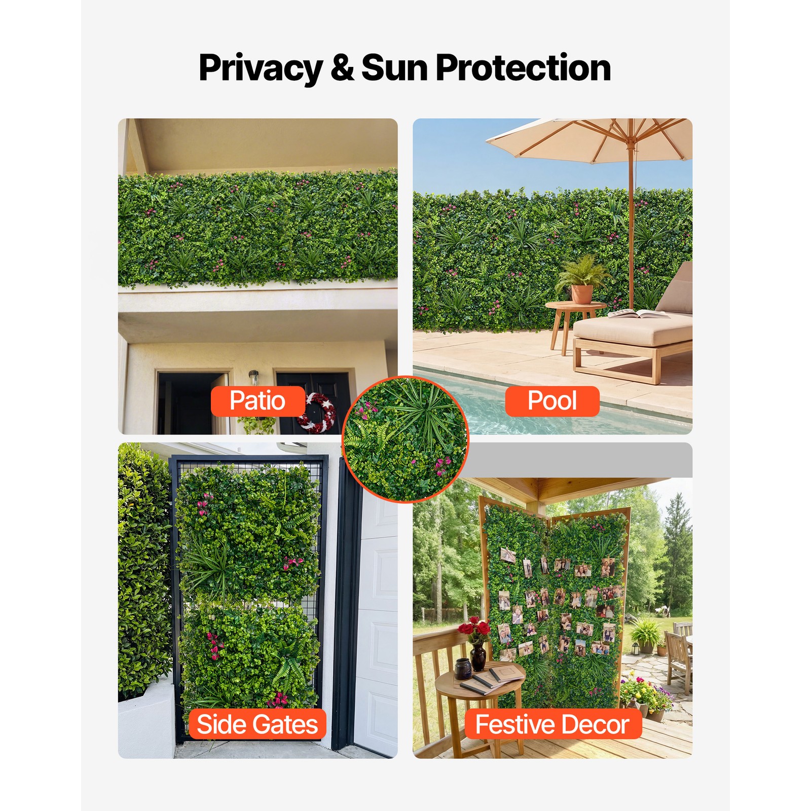 Uimoso Artificial Plant Wall Panels 12PCS 20 x 20 in Greenery Backdrop