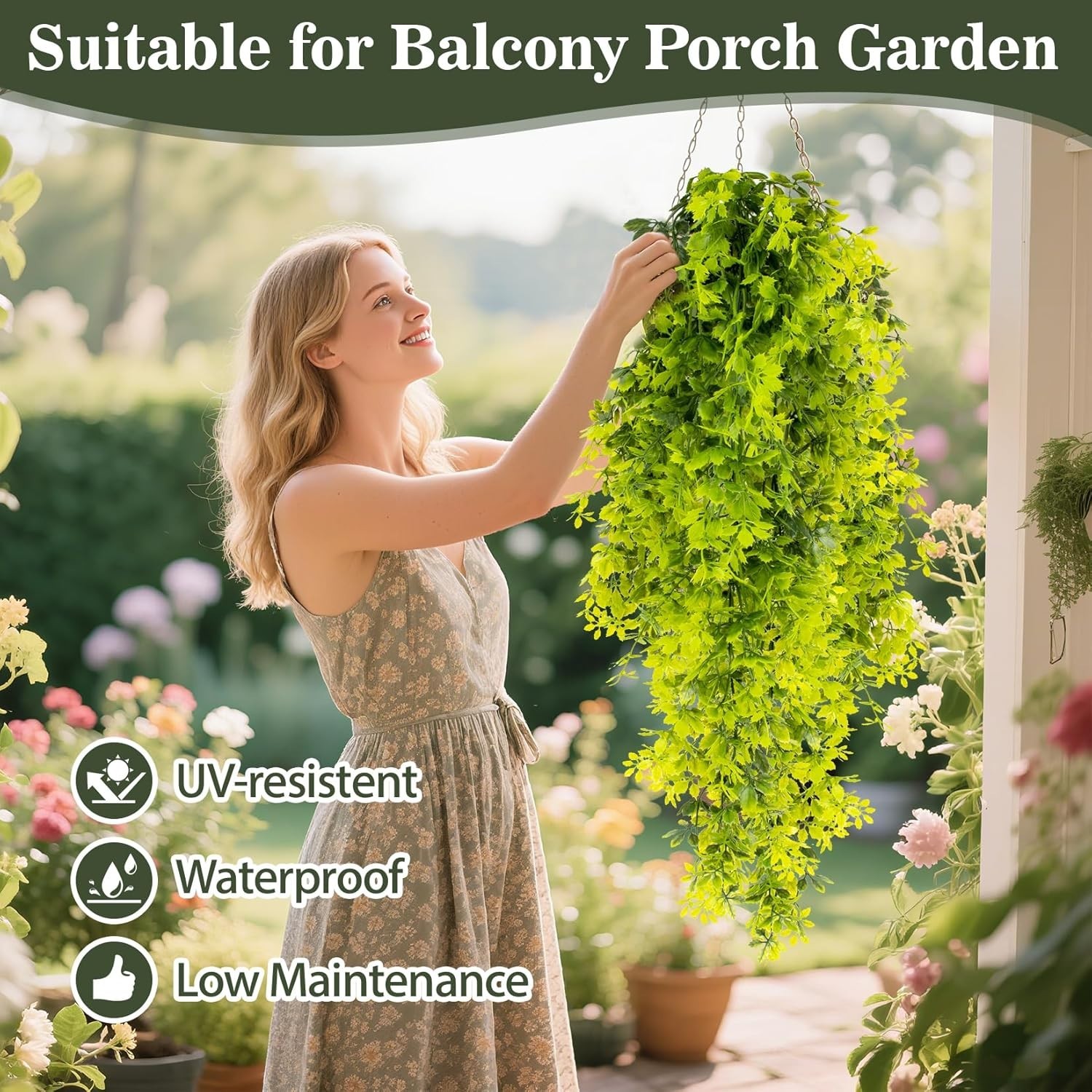 Lifelike Green Virginia Creeper Hanging Plant – Perfect for Indoor & Outdoor