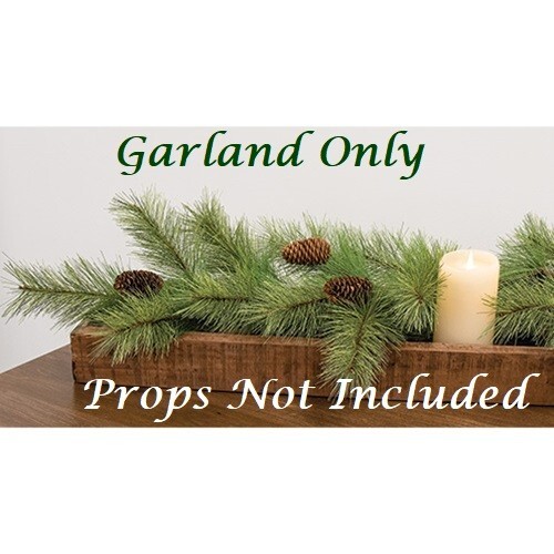 New PRIMITIVE PINE GARLAND Green Farmhouse 6′ Trailing ARTIFICIAL CHRISTMAS