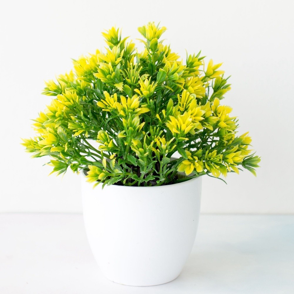 Lifelike Faux Potted Flowers Silk Plant for Hotel Lobby Reception Styles