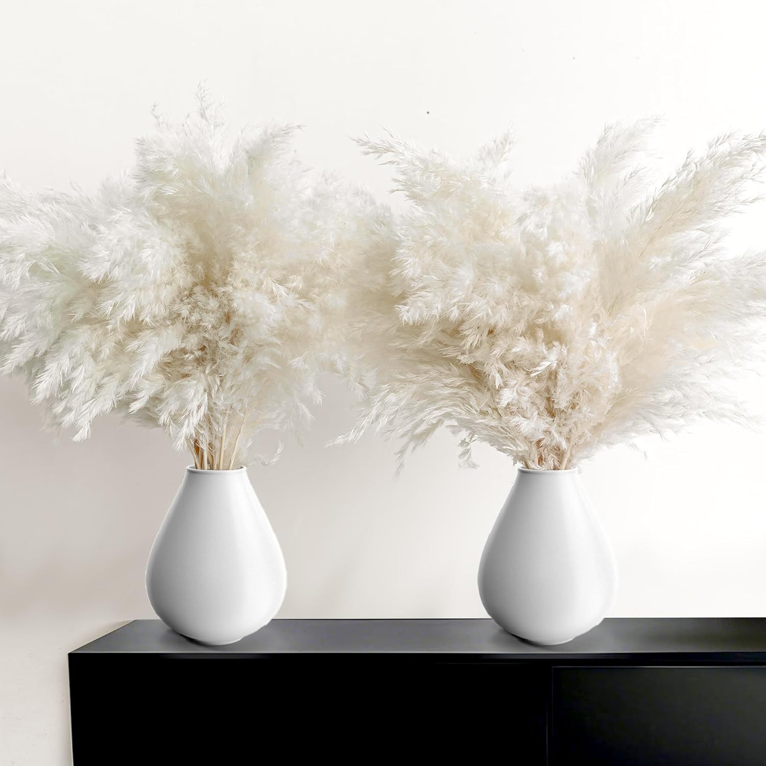 60 PCS Boho Decor, Fluffy Pompas Grass, Natural Dry Pampas Grass Small, Short Pa