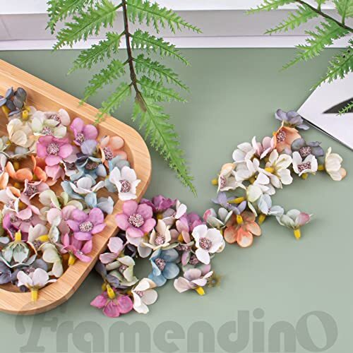 Small Fake Flowers for Crafts Multicolor Mini Silk Daisy 100 Pack Style a