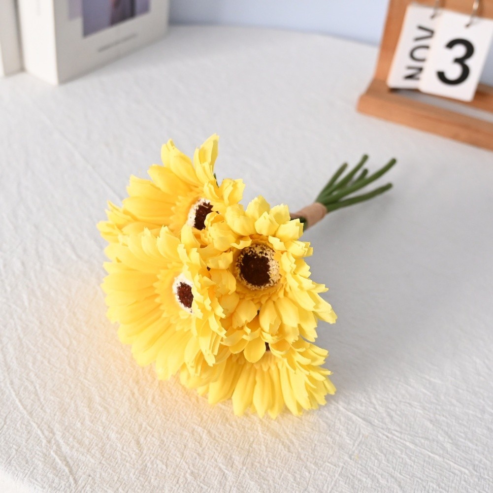 Artificial Silk Sunflower Daisy Bouquet for Wedding Photography Home Decor