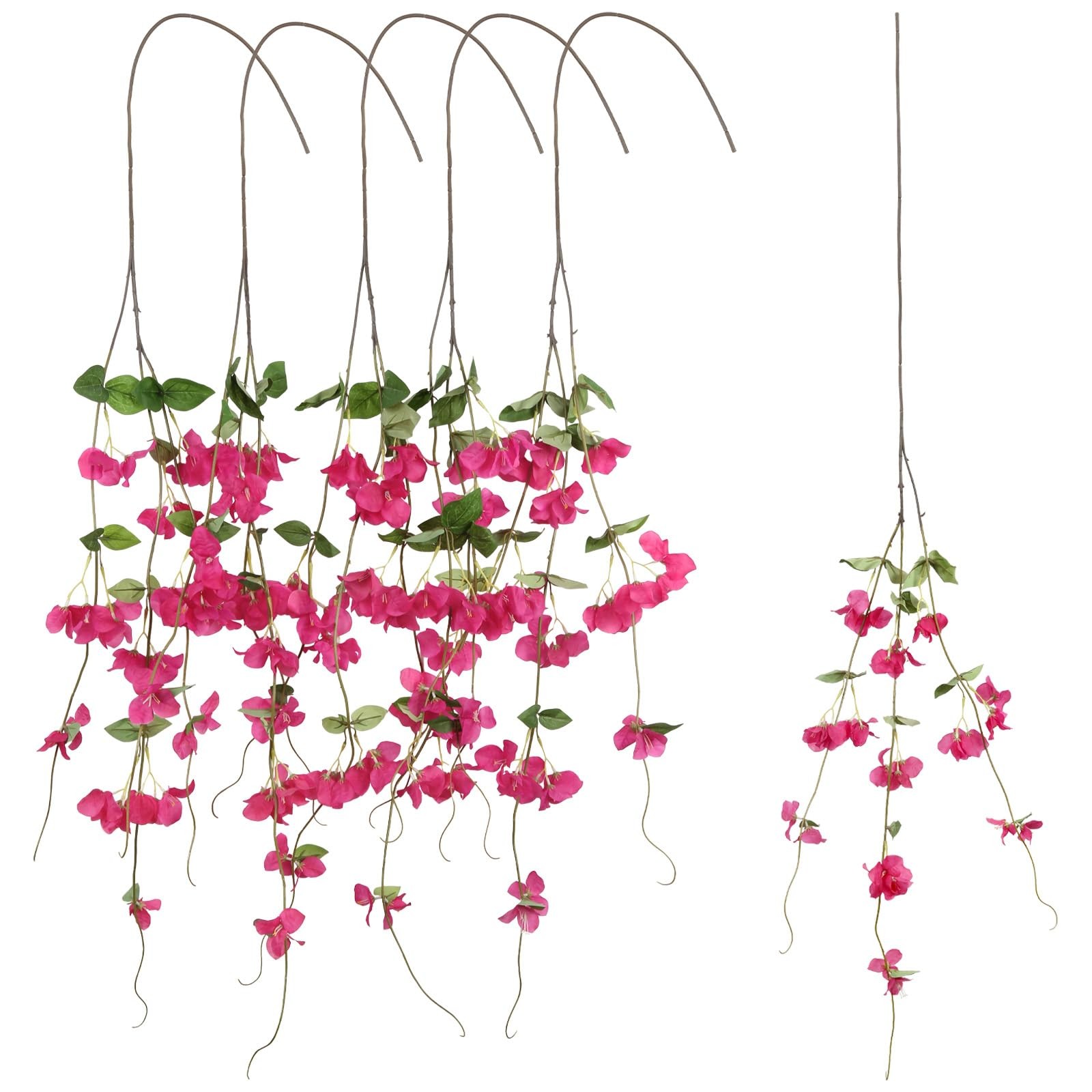 5.58FT 5PCS Bougainvillea Artificial Flowers Vines Faux Silk Hanging Bougainv…