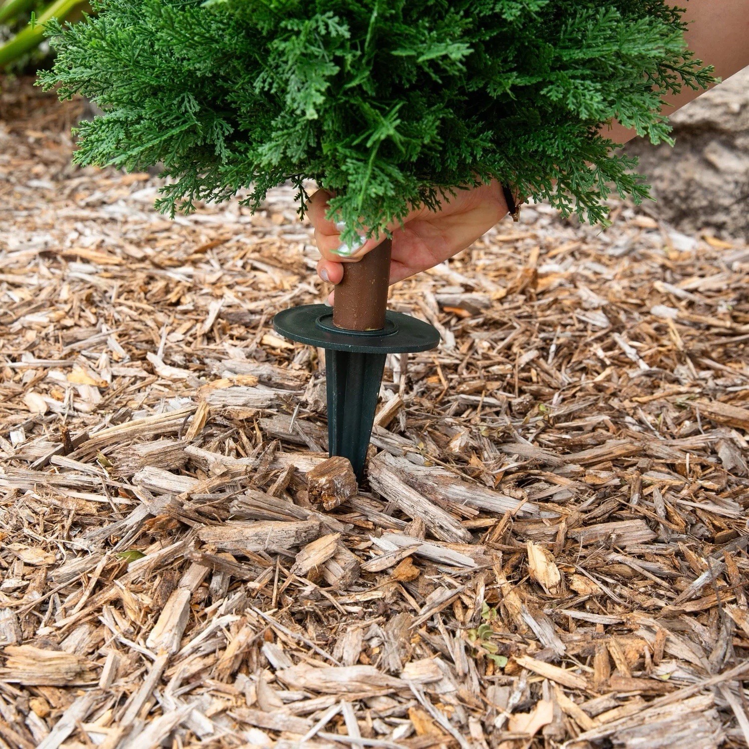 4’ Artificial Boxwood Plant with Integrated Ground Stake UV Resistant Set of 2.