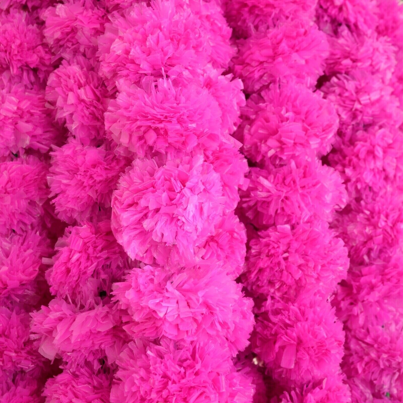 Wholesale Indian Pink Marigold Flower Mehndi Decoration Artificial Garlands