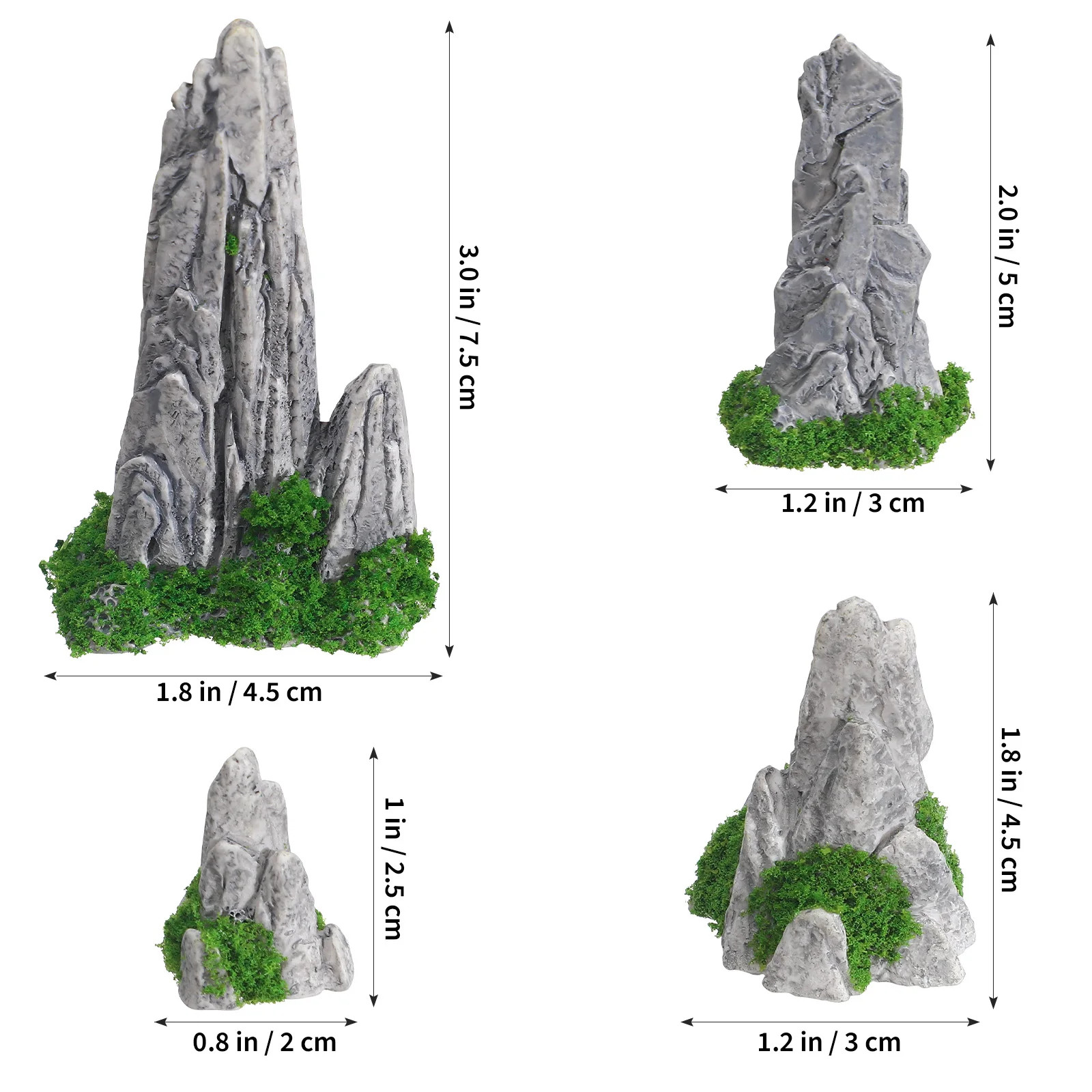 8Pcs Artificial Rockery Ornament Bonsai Micro Landscape Rockery Statue Deco Mini