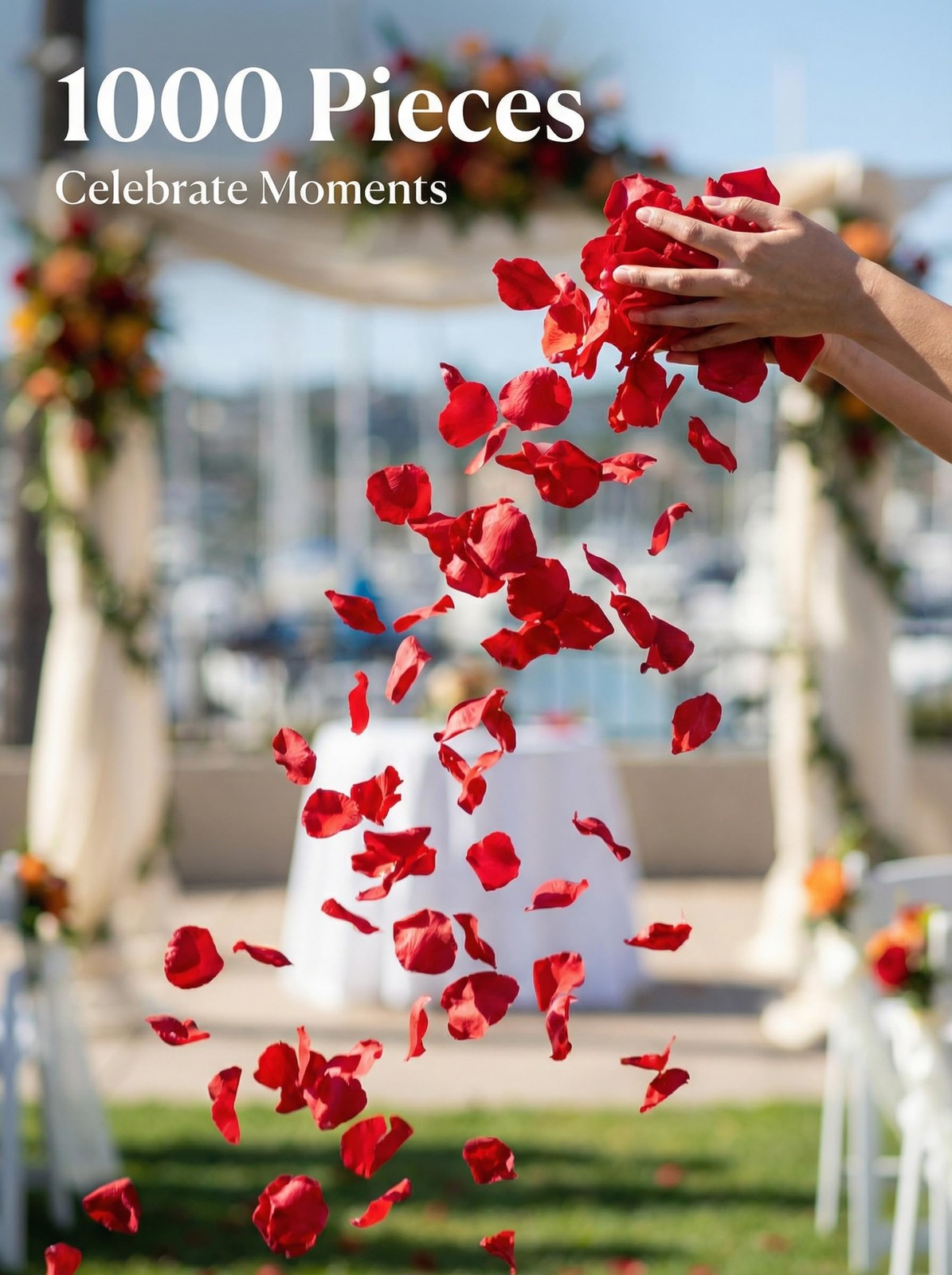 Uvaluefeet 1000 Pcs Artificial Fake Rose Petals,Flower Petals 1000Pcs, Red