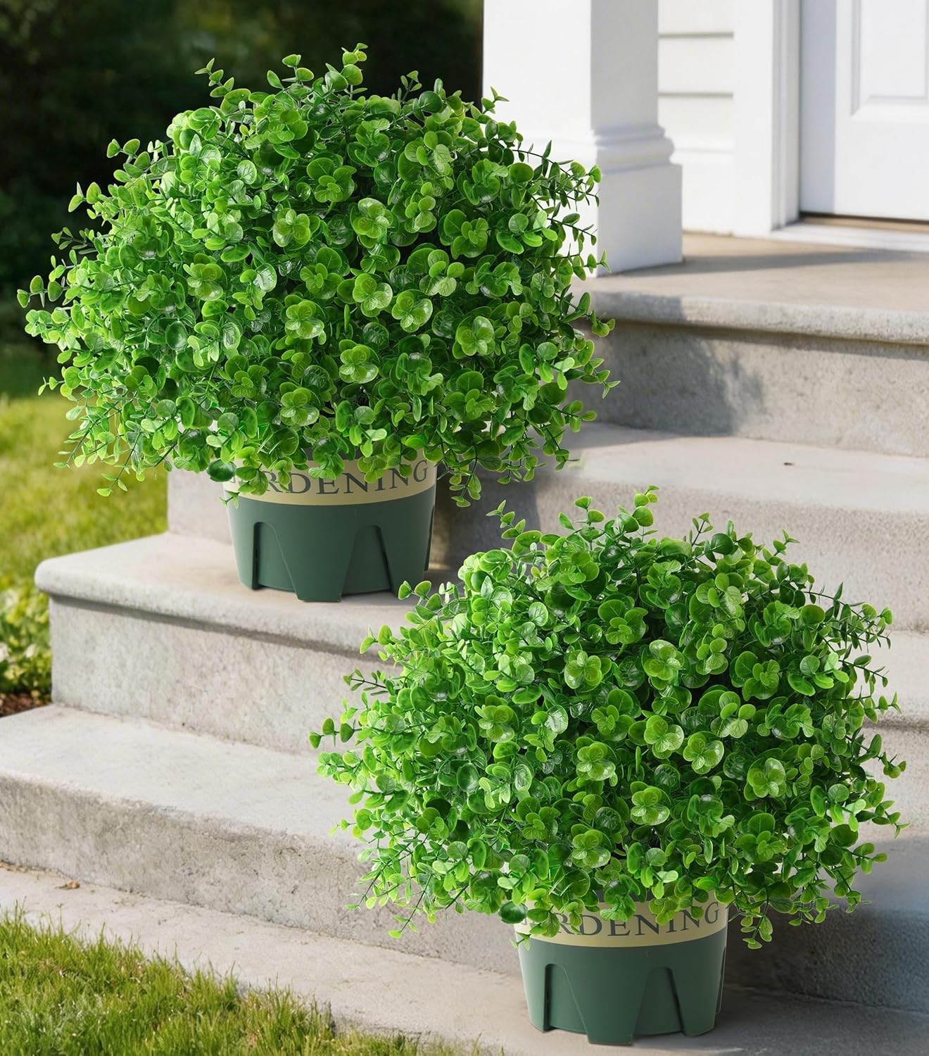 Elegant 14-Inch Potted Boxwood Topiaries – UV-Resistant Greenery for Any Space