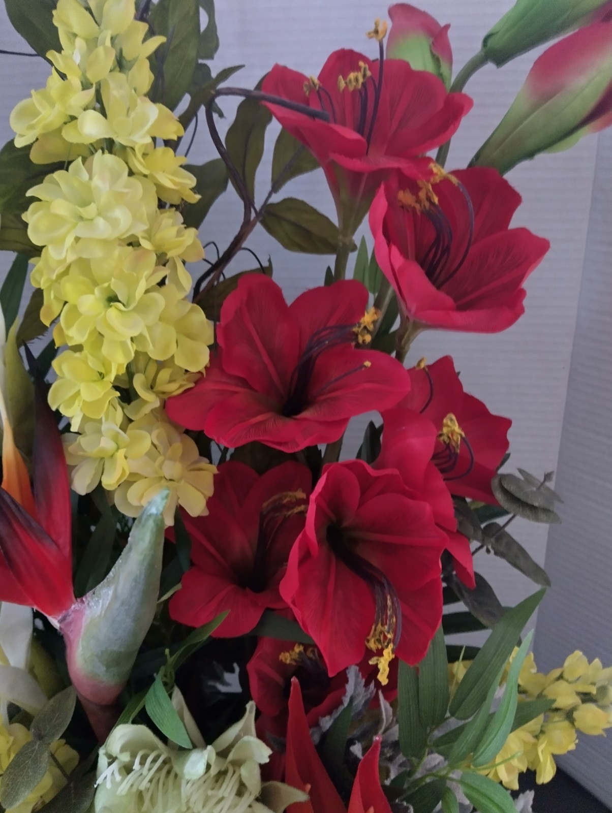 Artificial tropical floral arrangement
