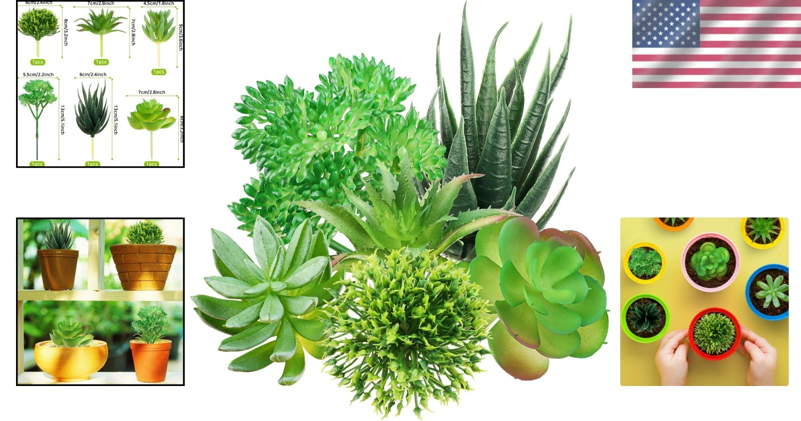 Artificial Succulents Plants Fake Mini Succulents for DIY Home Office Decor
