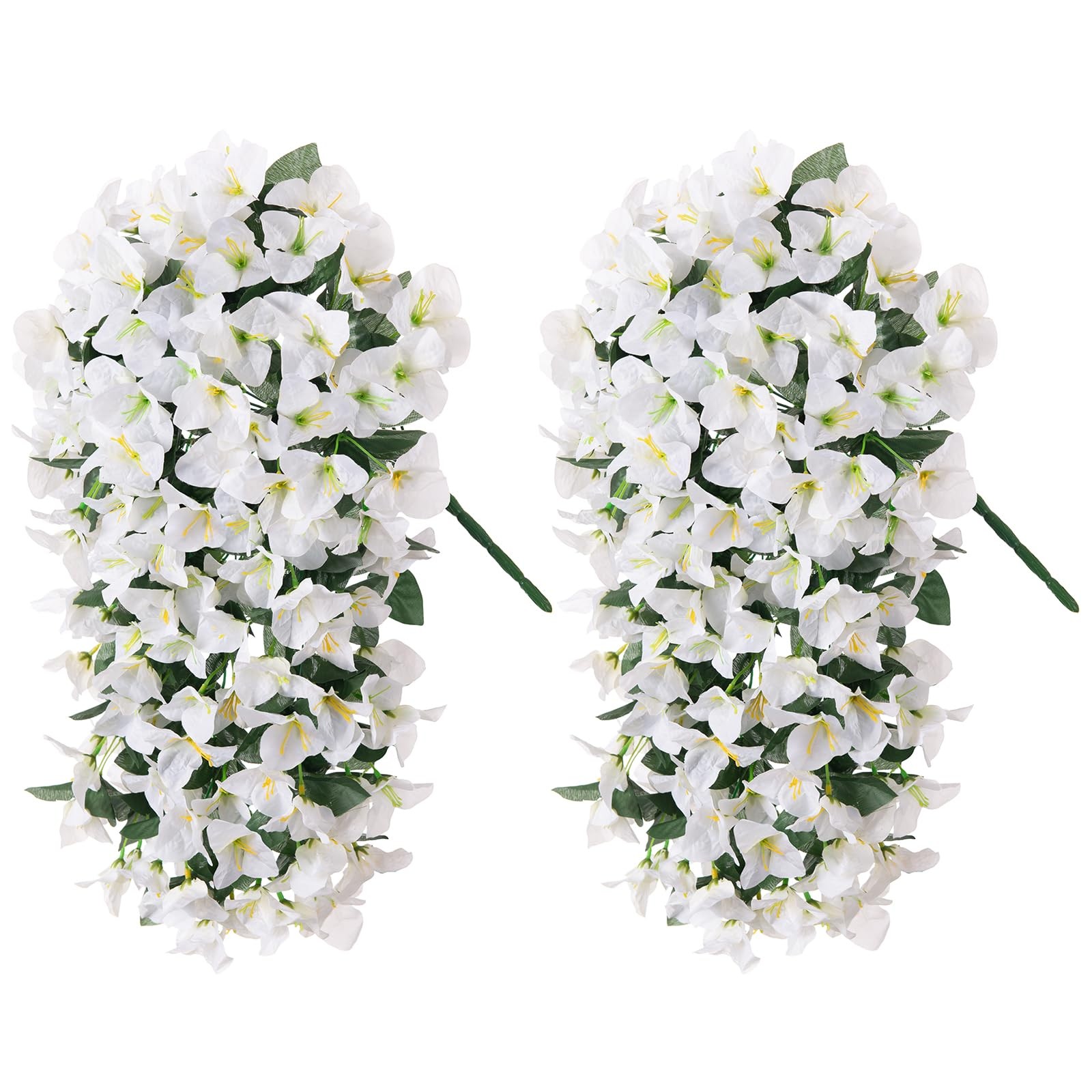 2 pcs Artificial Faux Bougainvillea Flowers Plants for Outdoor Outside Summer…