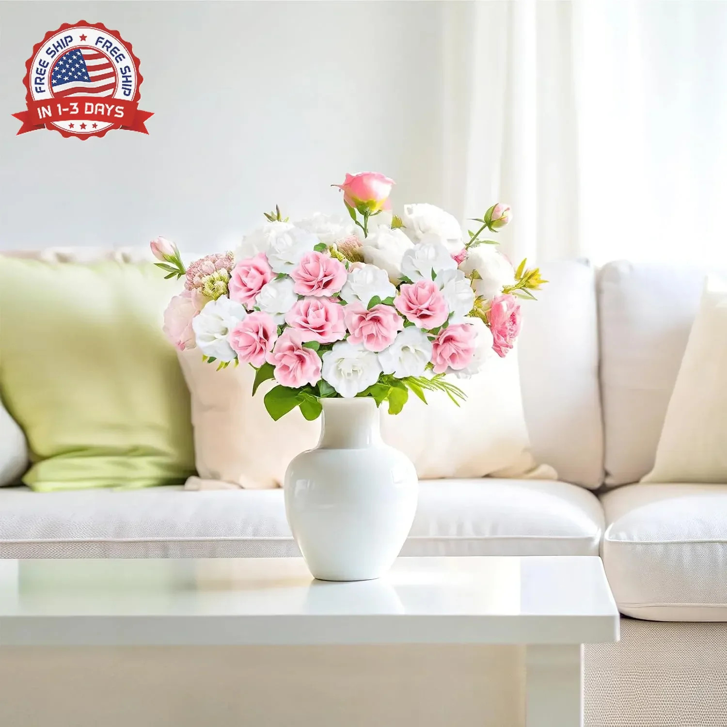Yinsun 50pcs Mini Roses Artificial Flower Heads, 1.6″ Small Silk Fake Rose for D