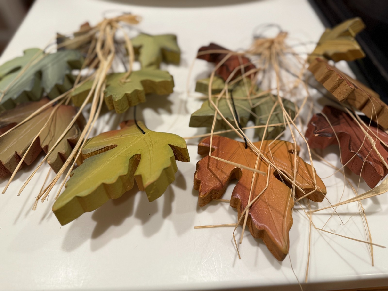 WALL HANGING Artificial Faux MAPLE Leaves on Twisted WIRE 2 SETS
