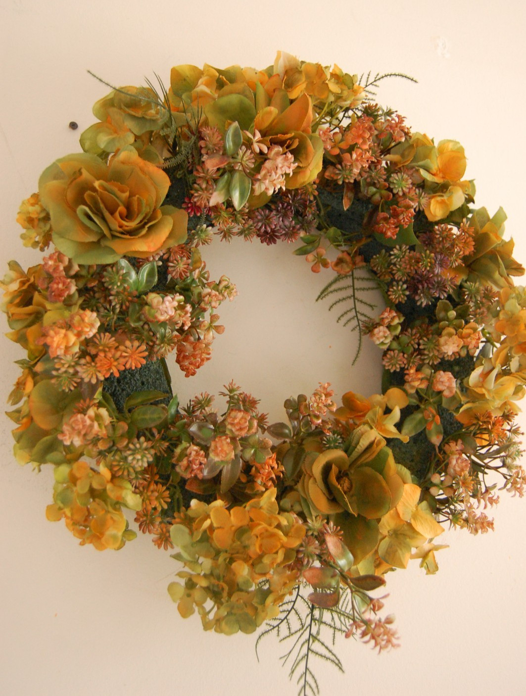 Orange & Green Tuscan Style Floral Wreath – JaNice Interiors Botanicals