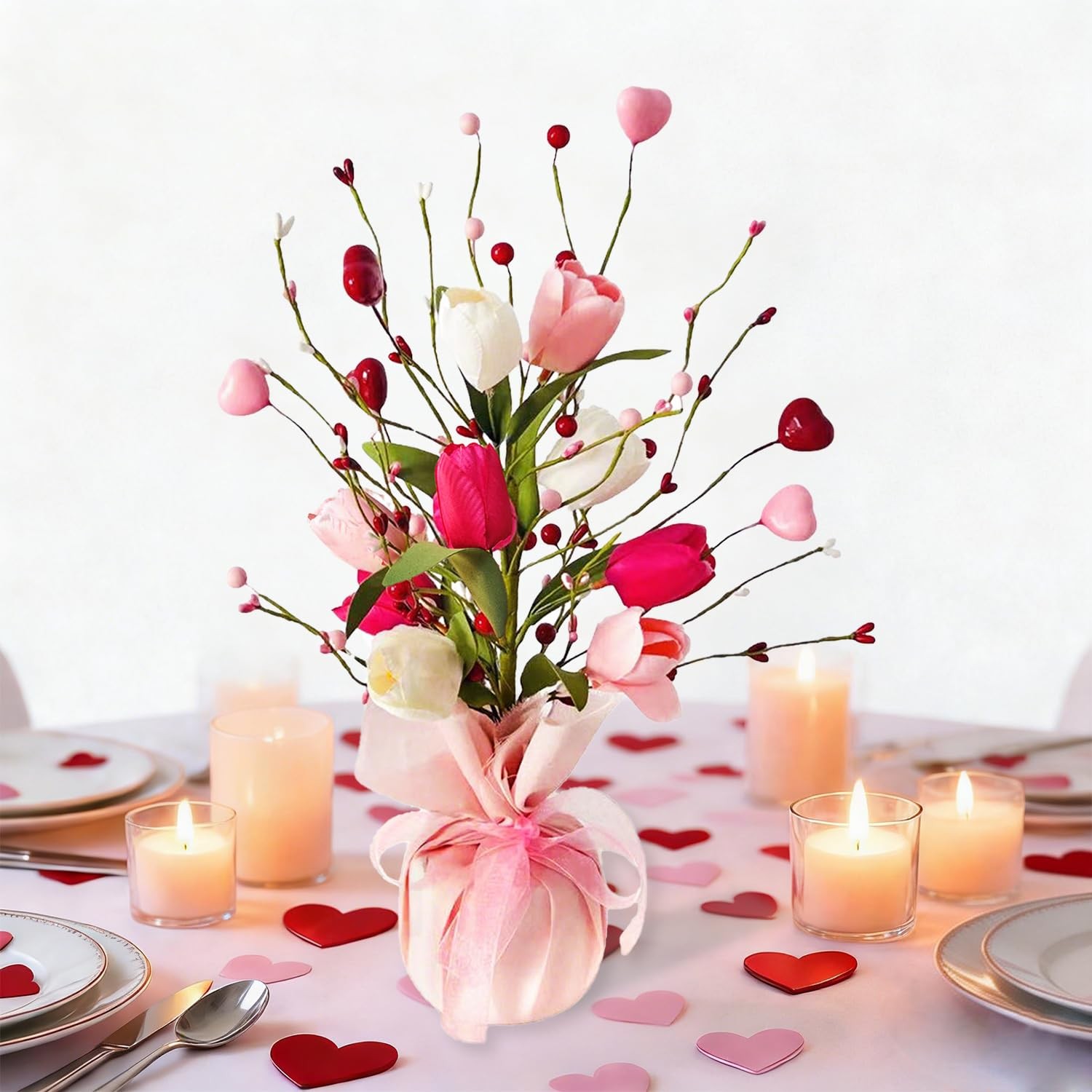 Floral Centerpieces, Artificial Tulips Flowers, Center Table Flower Decoratio…