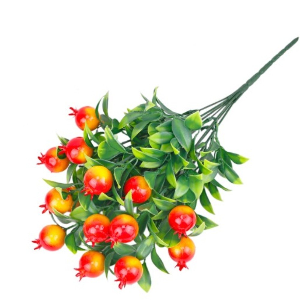 Faux Fruit Plant Plastic 32cm Height 7 Prong Design for Wedding For Hotel Decor