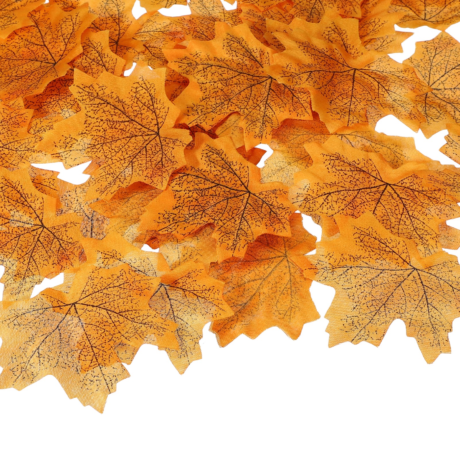 400Pcs Fall Leaves 3.3 Inch Colored Mixed Fake Leaf, Yellow