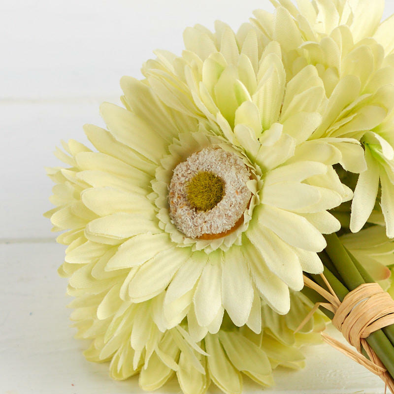 Factory Direct Craft Artificial Light Green Gerbera Daisy Bouquet
