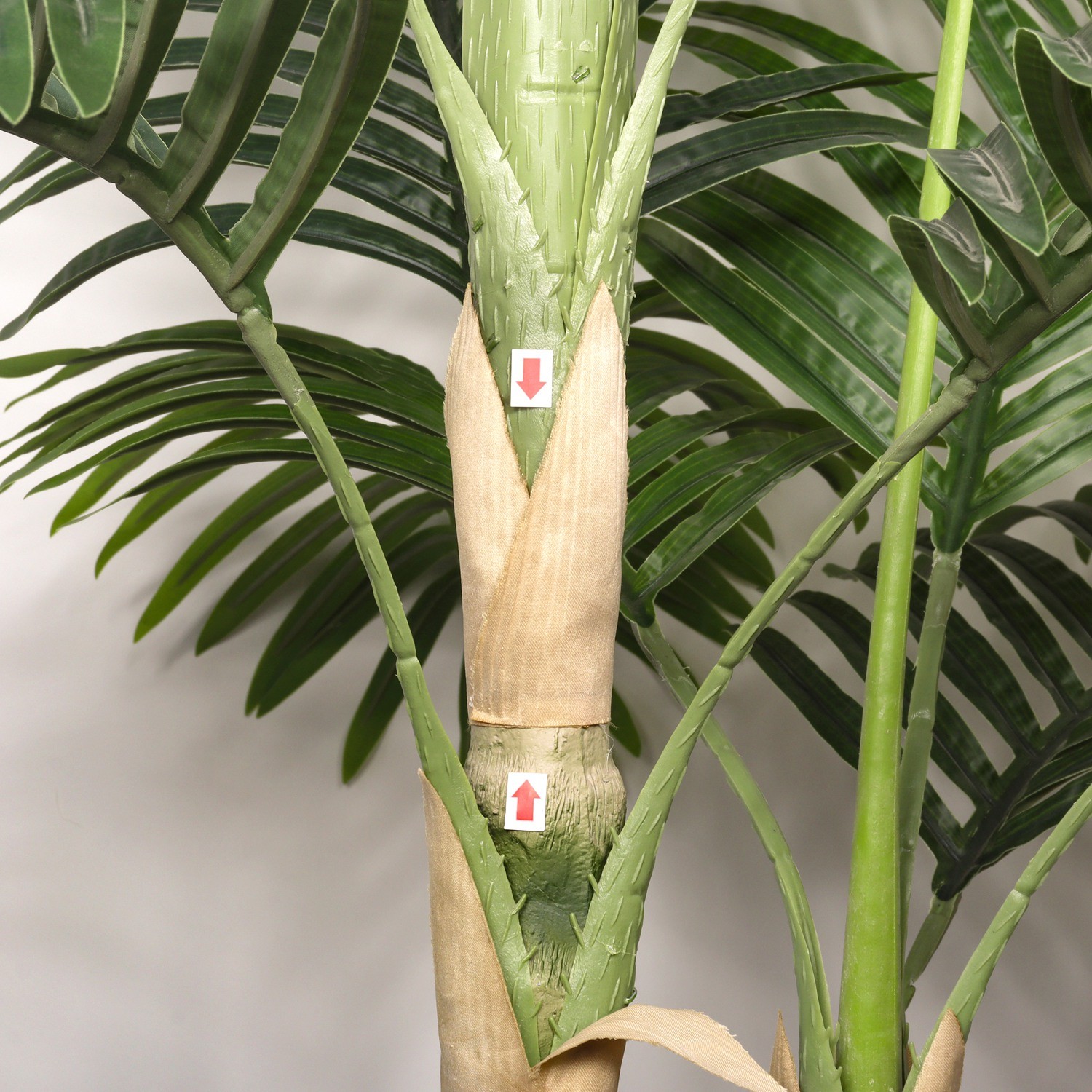 5/6FT Artificial Golden Cane Palm Tree w/ Black Plastic Pot for Office Home