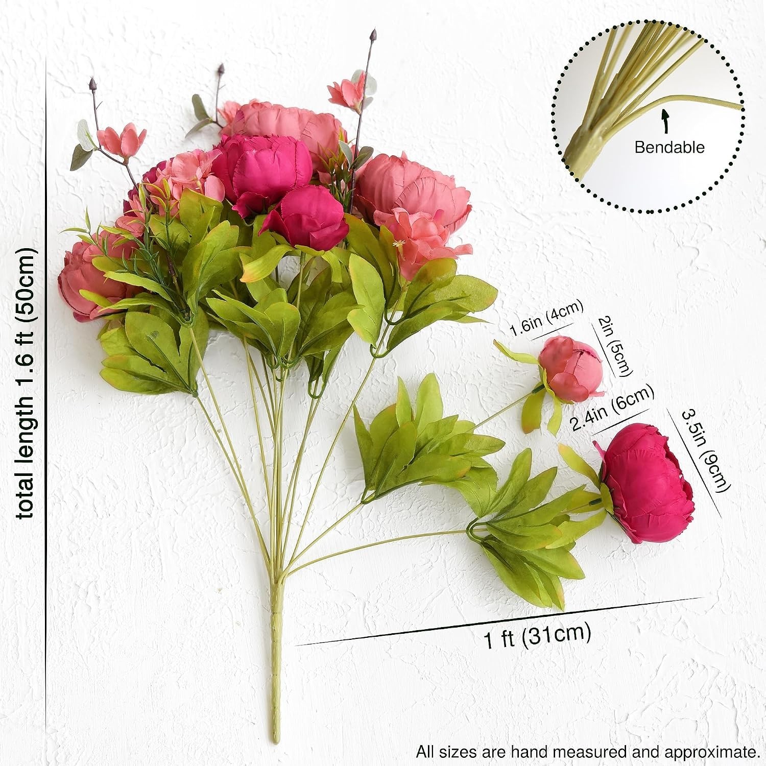 Vibrant Silk Peony Hydrangea Bouquets