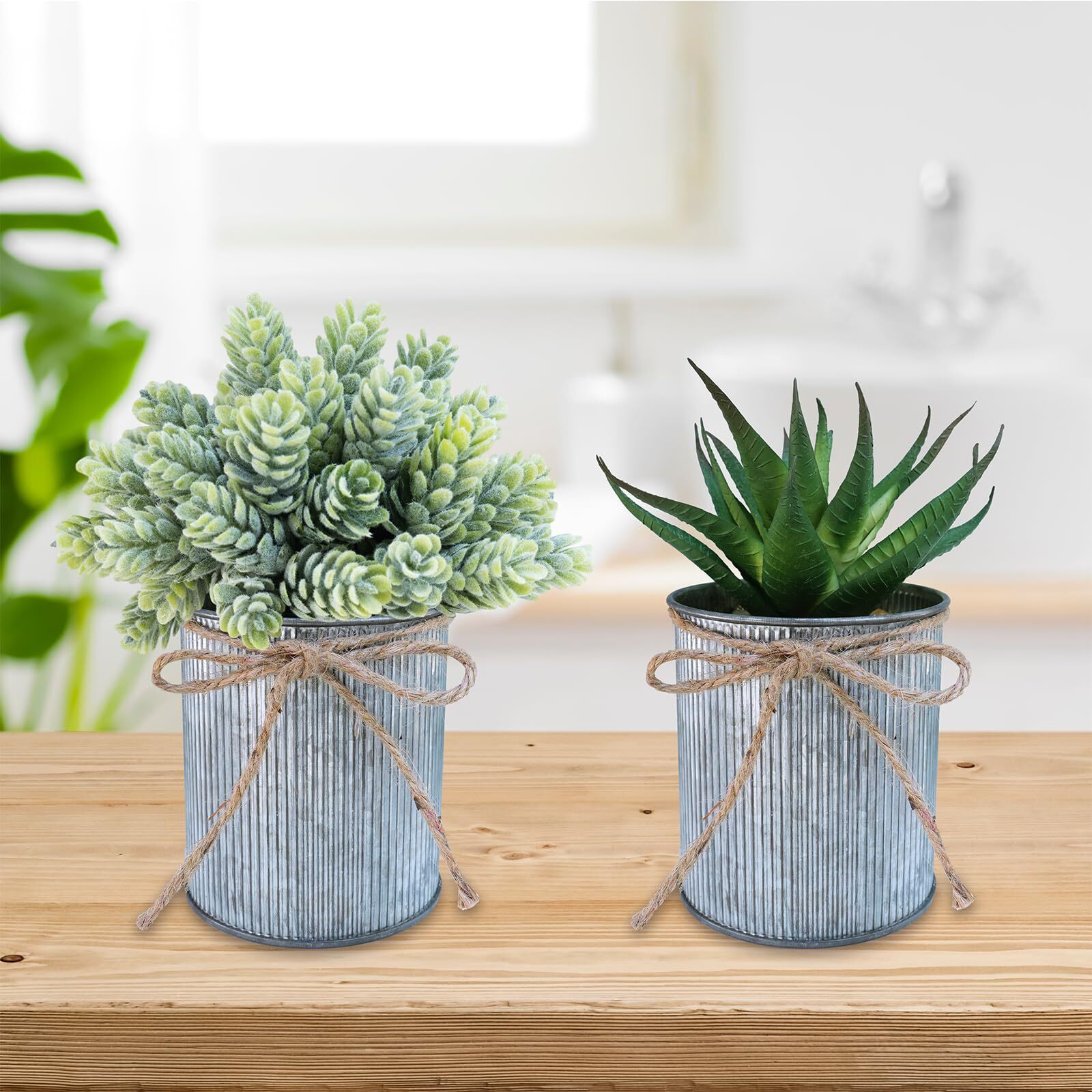 Set Of 3 Small Artificial Succulent Potted Plants Faux Aloe Hops Hanging Succule