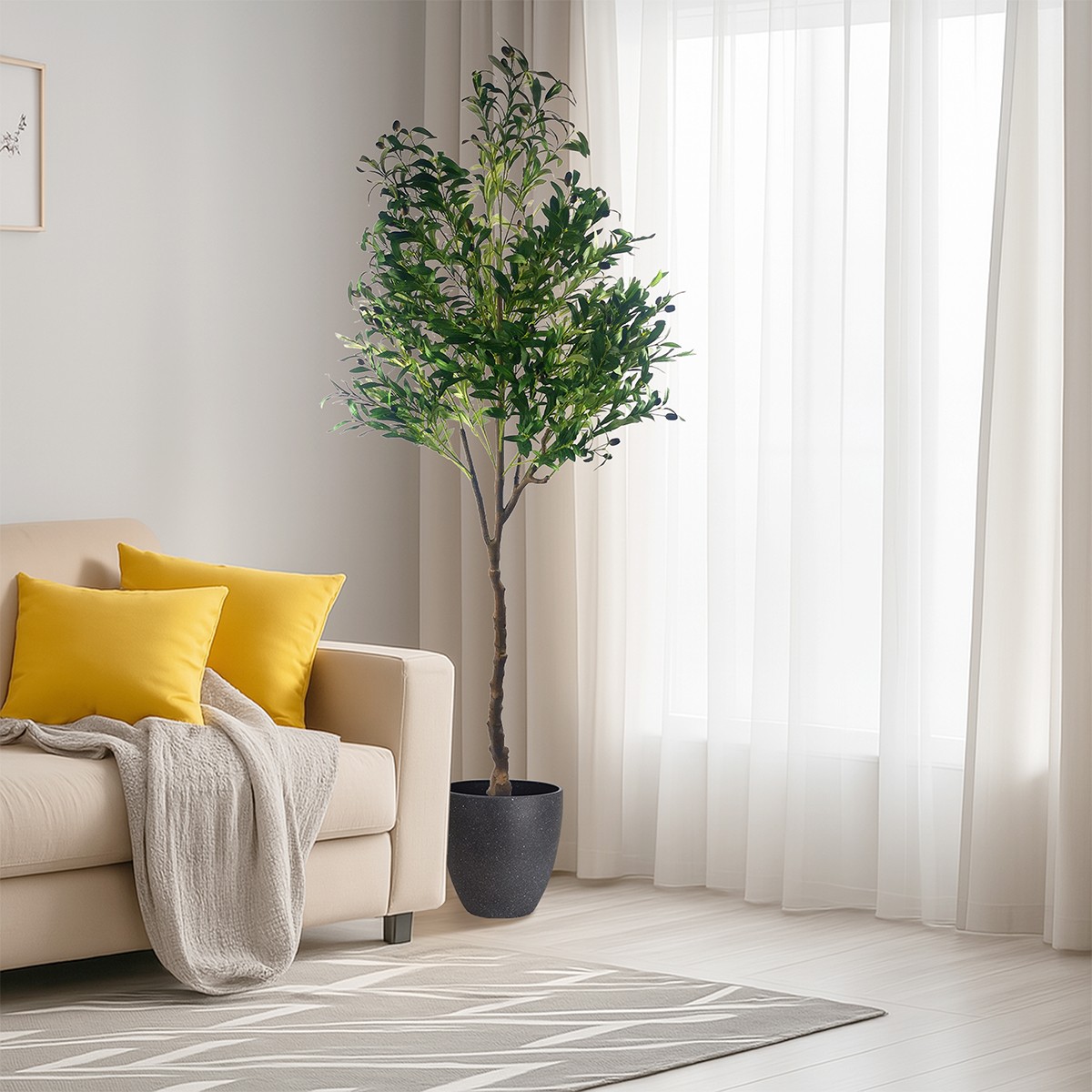 Artificial Olive Tree for Living Room Decor with Plant Pot