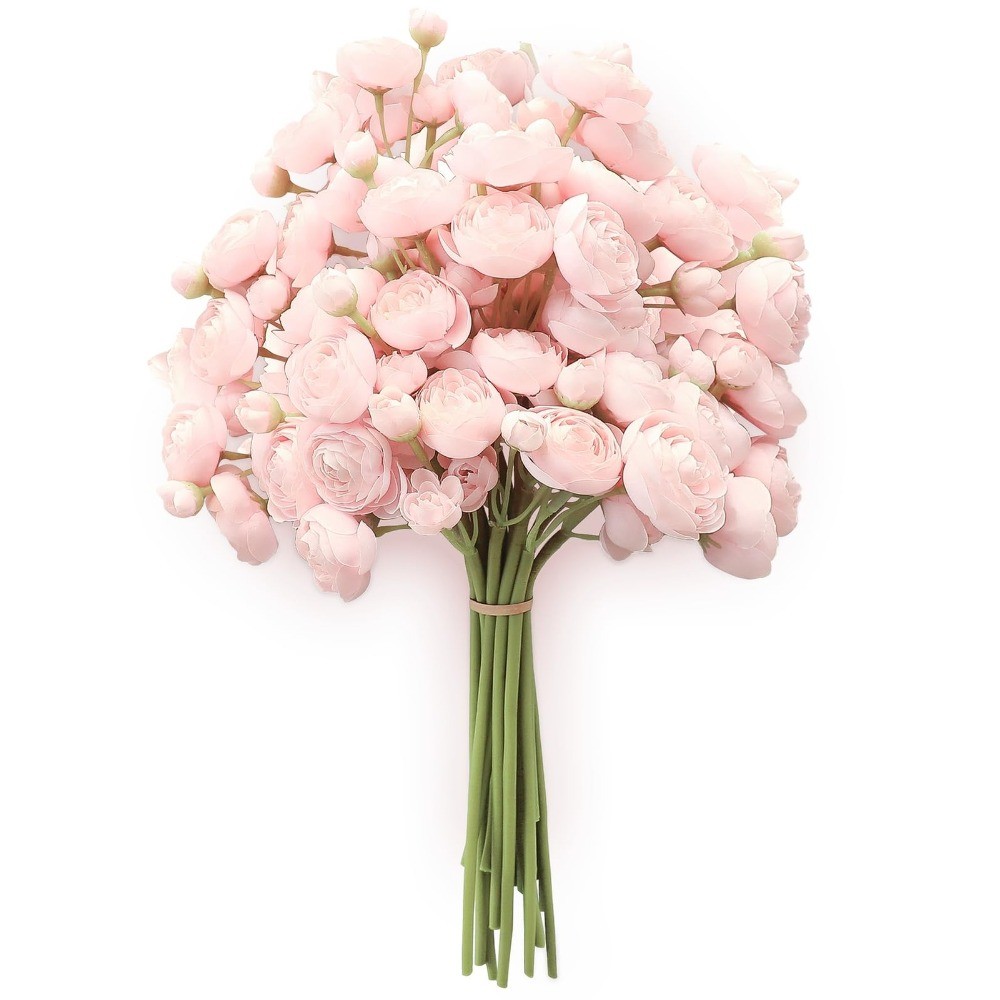 18Pcs Ranunculus Artificial Flowers Fake Wedding Flowers DIY Bouquets Home Decor