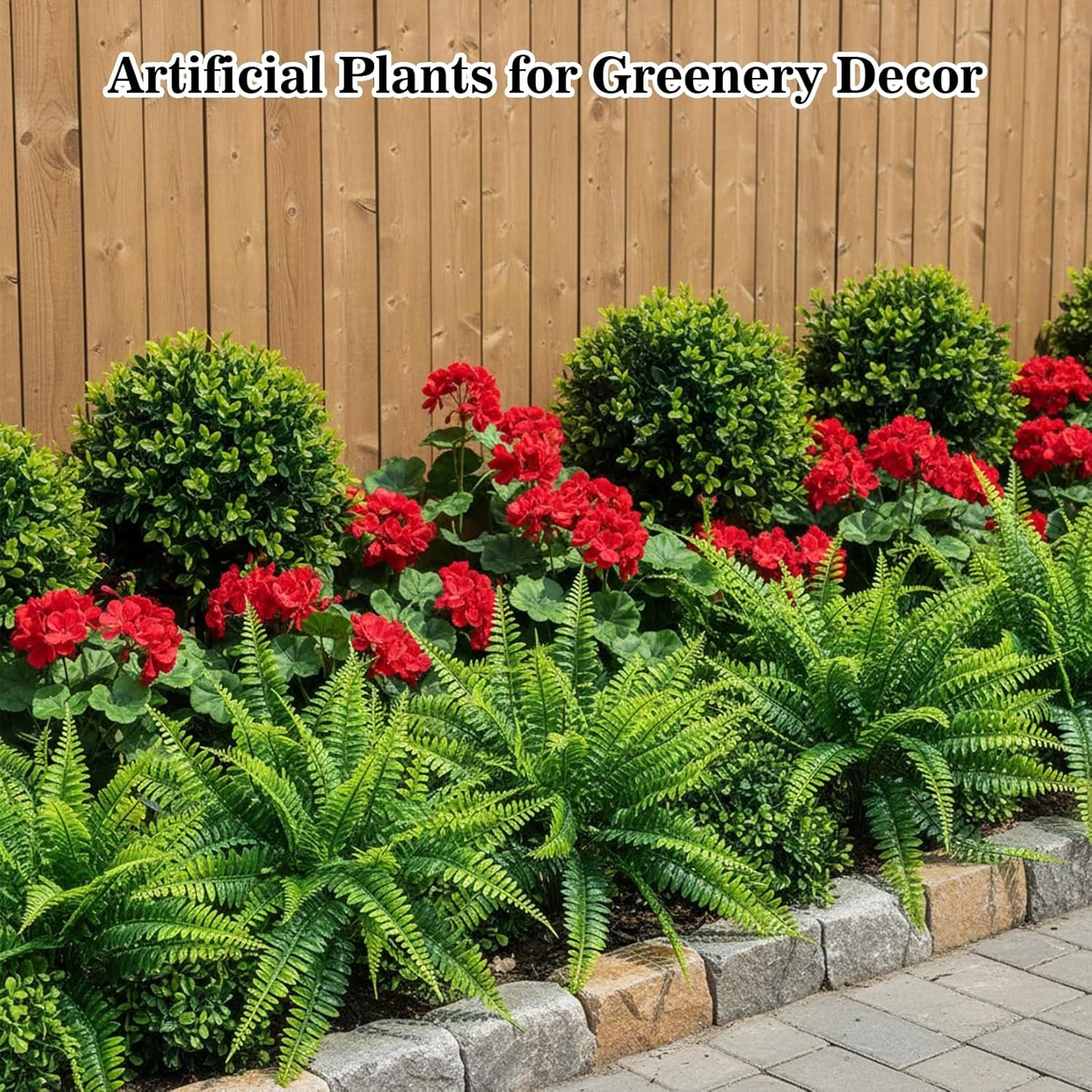 Artificial Fern Stems Nearly Natural,Fake Boston Fern Plants for Table Decor