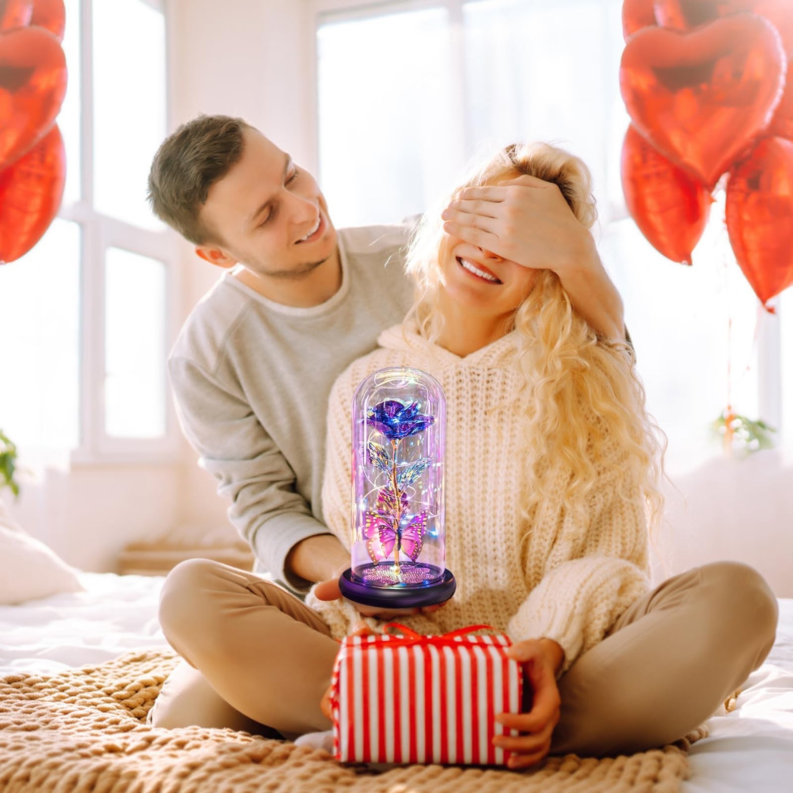 Eternal Galaxy Glass Rose in Dome – Perfect Mother’s Day Gift for Mom, Wife, Gra