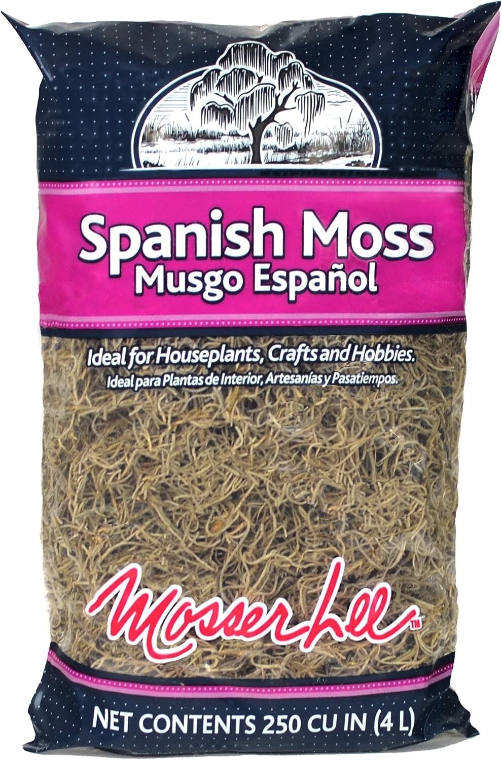 Natural Spanish Moss – 250 Cubic Inches for Terrarium and Flower Pot Elegance