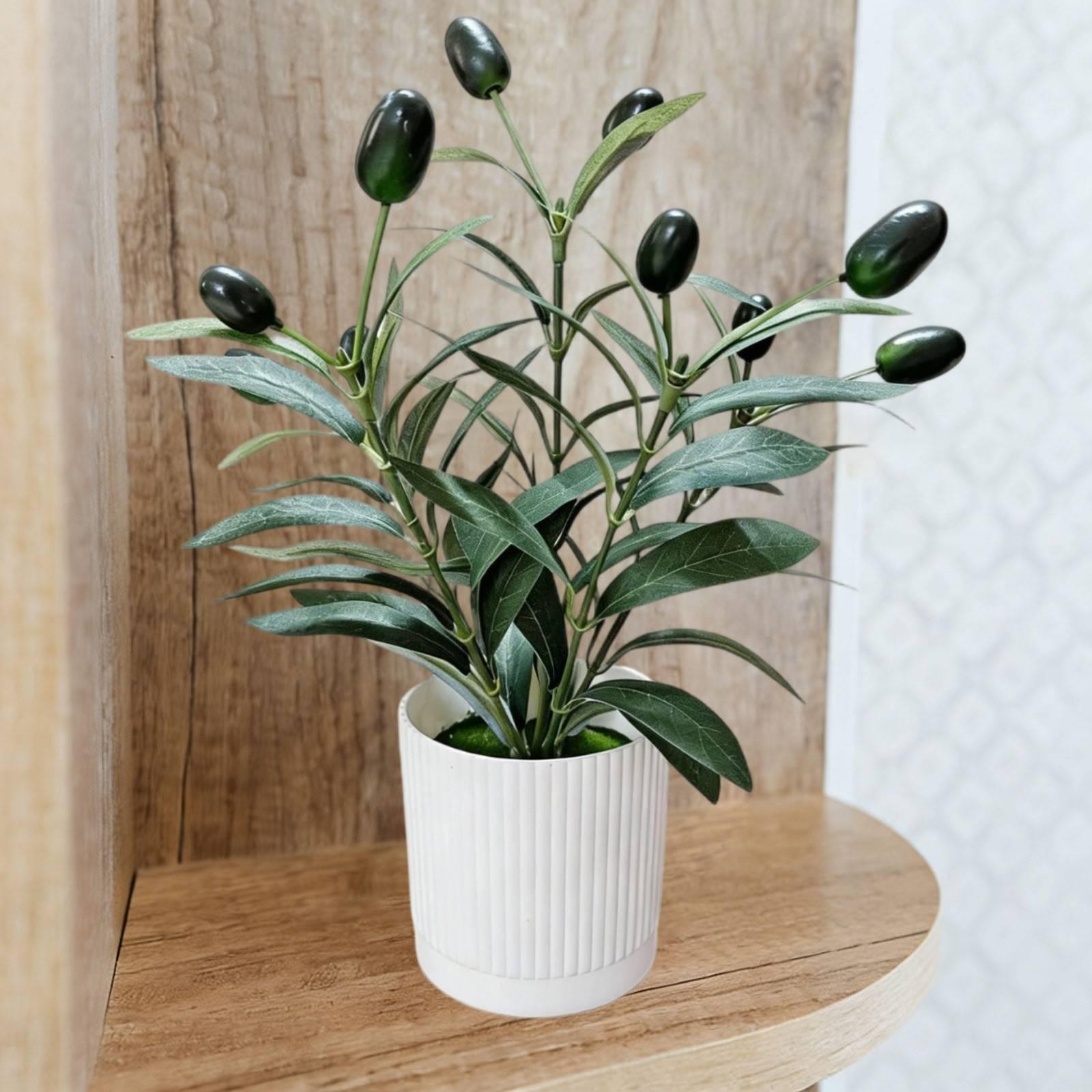 Artificial Olive Tree Plant Tabletop Ornament for Office Indoor Coffee Table