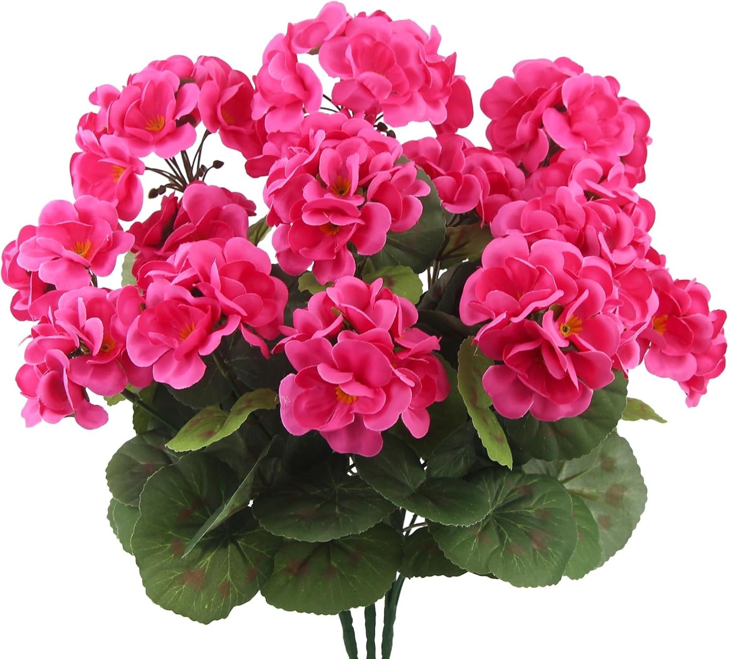3 Pcs Artificial Geraniums Flowers Silk Geraniums UV Resistant Rose Red