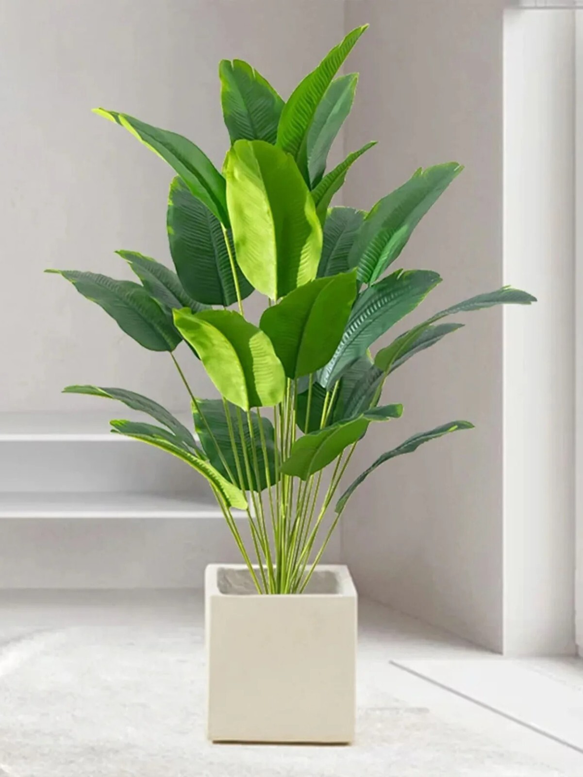 Artificial Palm Tree Large Fake Banana Plant Real Touch Leaves Home Garden Decor