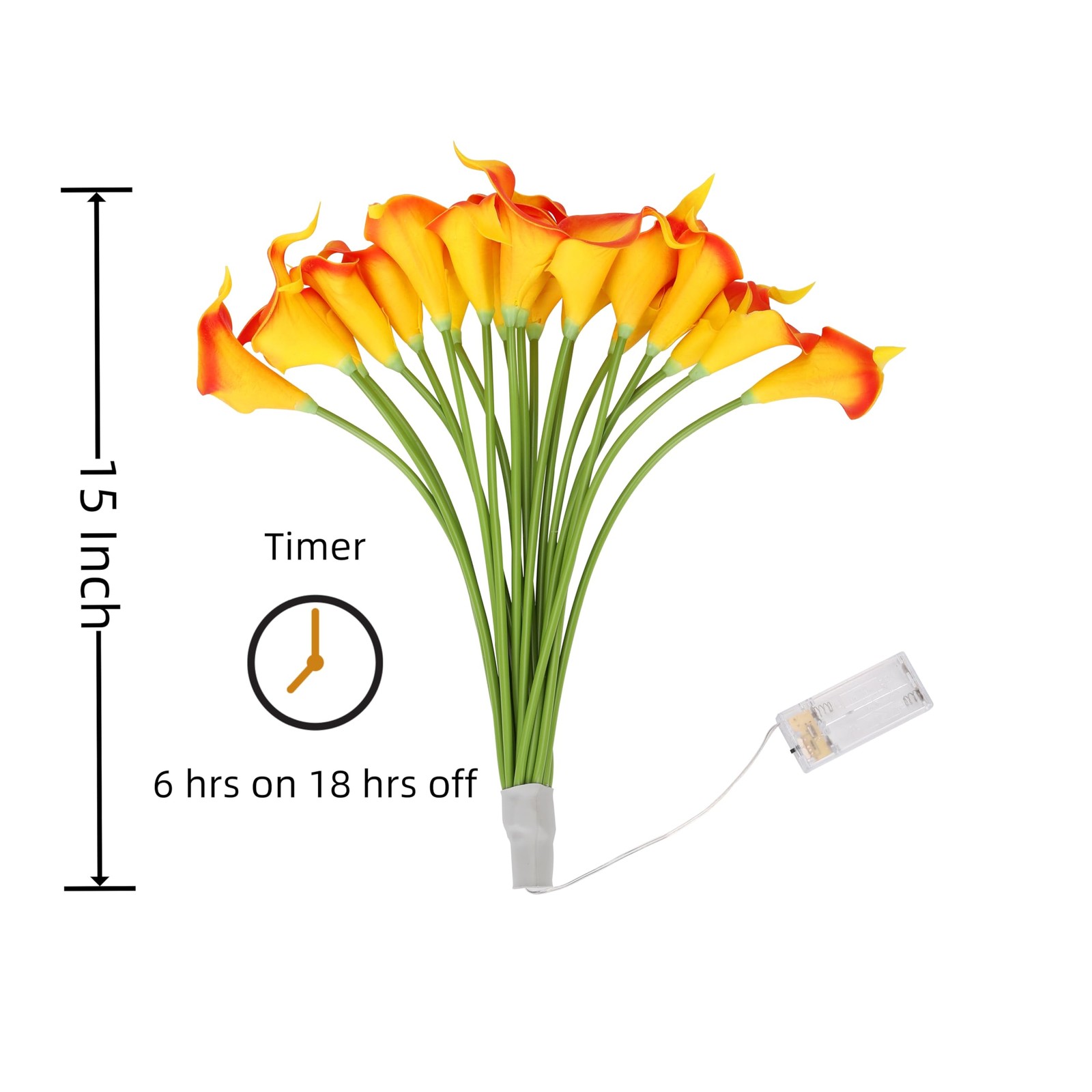 Lighted Artificial Flowers Calla Lily Bouquet Lamp 20 stems Real Touch Calla …