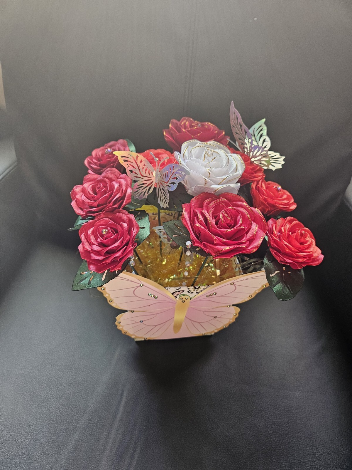 eternal rose flower WITH butterfly cardboard box