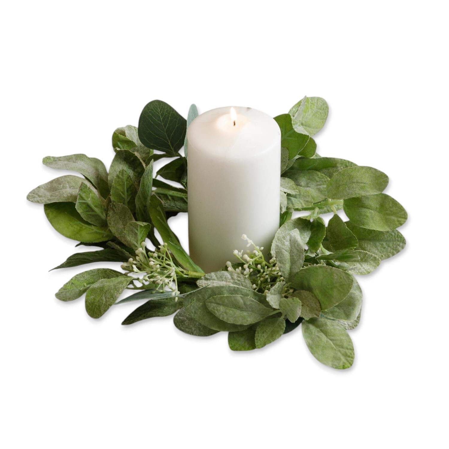Seeded Silver Dollar Eucalyptus Candle Ring