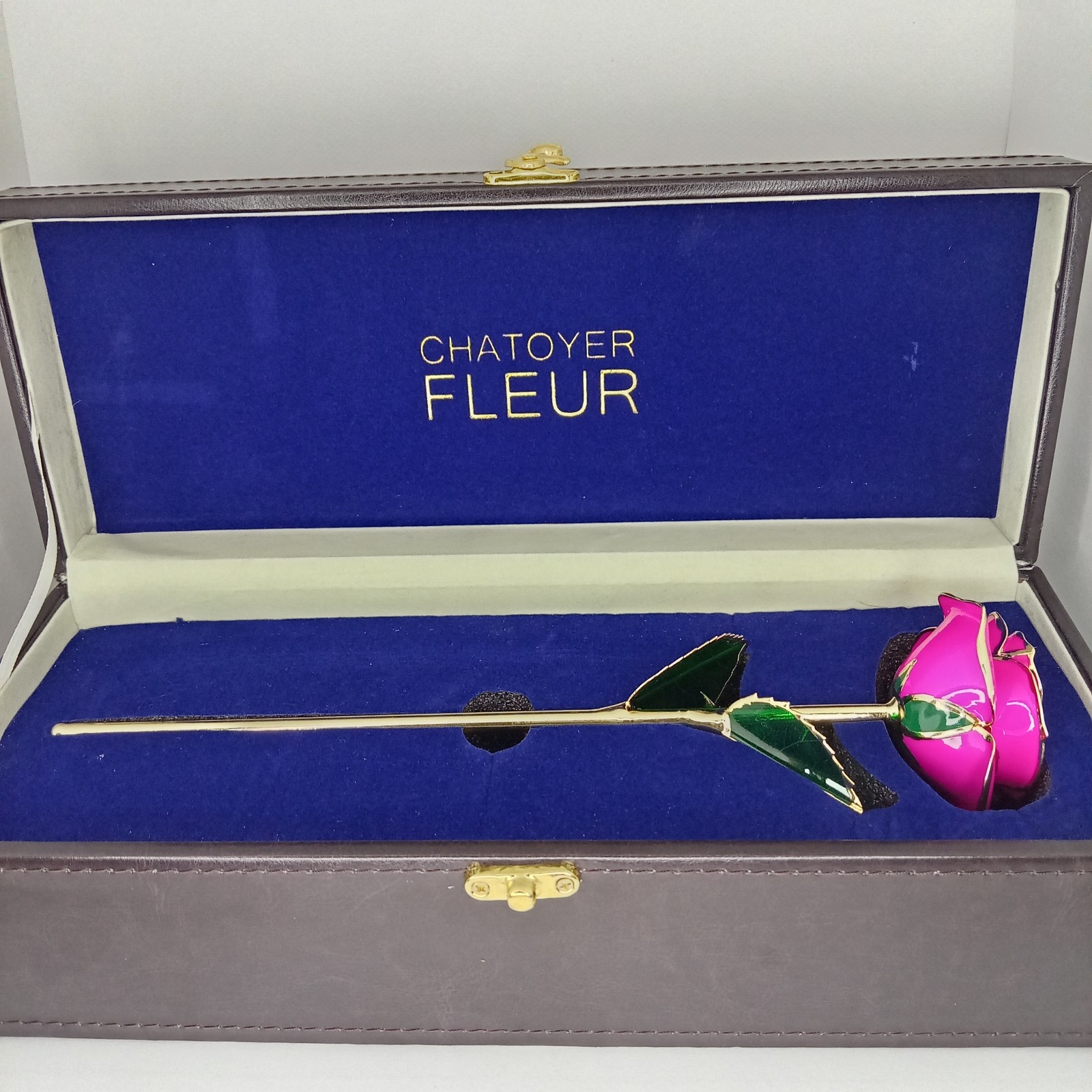 Real Rose 24K Gold Plated Pink Flower Luxury Gift Box Chatoyer
